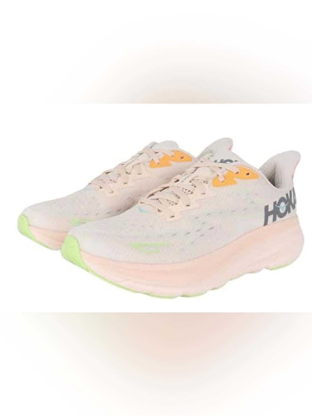 HOKA Clifton 9 Womens 6.5B Wide Vanilla - Excellent Condition - 1127896 VLS